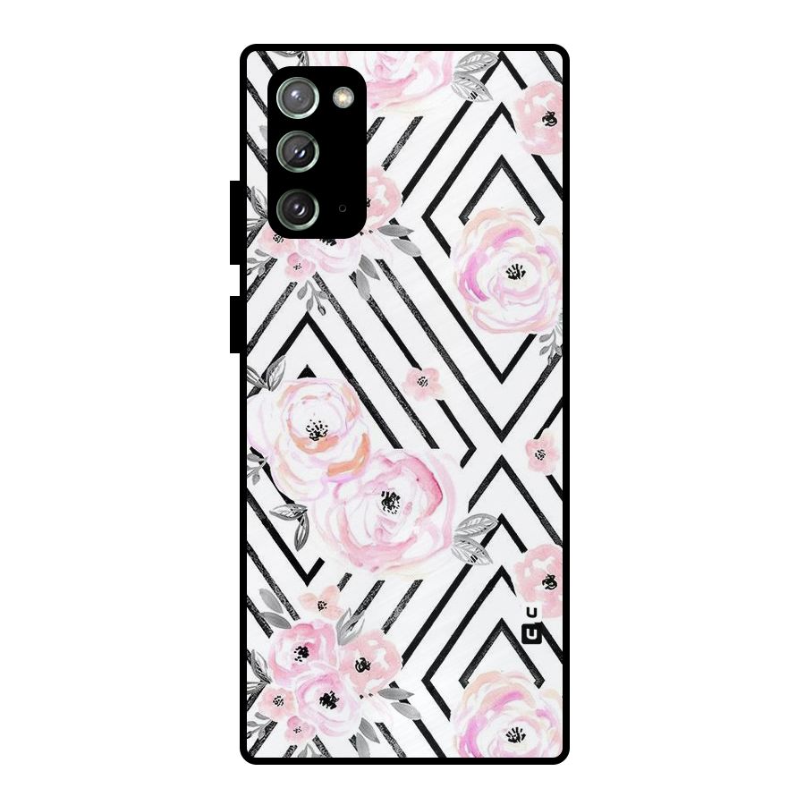 Light Pastel Flowers Design Metal Back Case for Galaxy Note 20