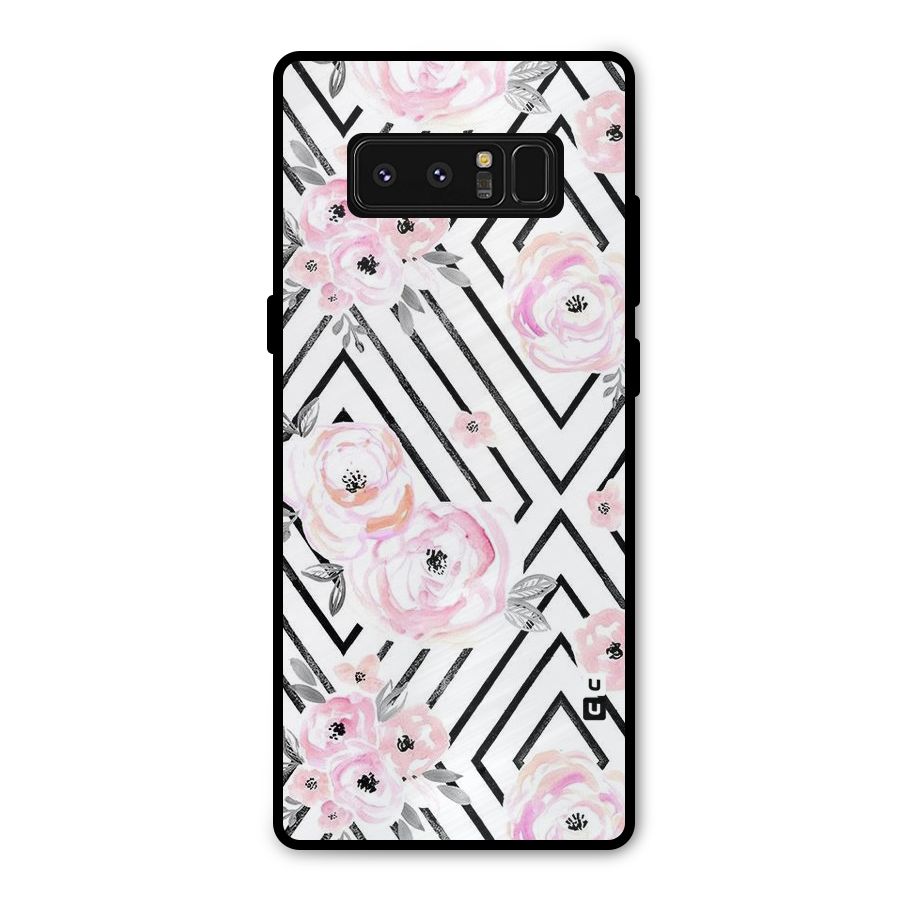 Light Pastel Flowers Design Metal Back Case for Galaxy Note 8