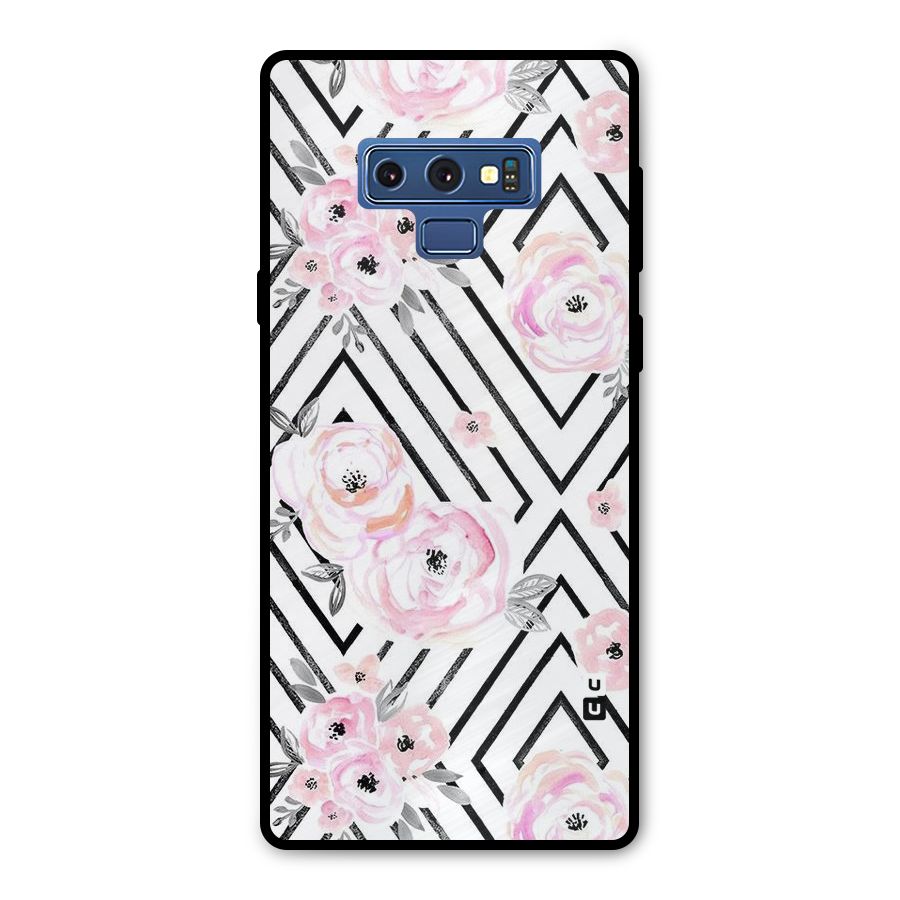 Light Pastel Flowers Design Metal Back Case for Galaxy Note 9