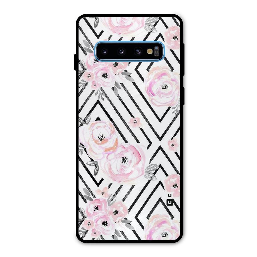Light Pastel Flowers Design Metal Back Case for Galaxy S10