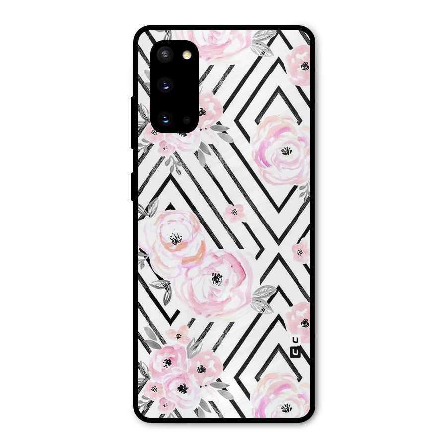 Light Pastel Flowers Design Metal Back Case for Galaxy S20