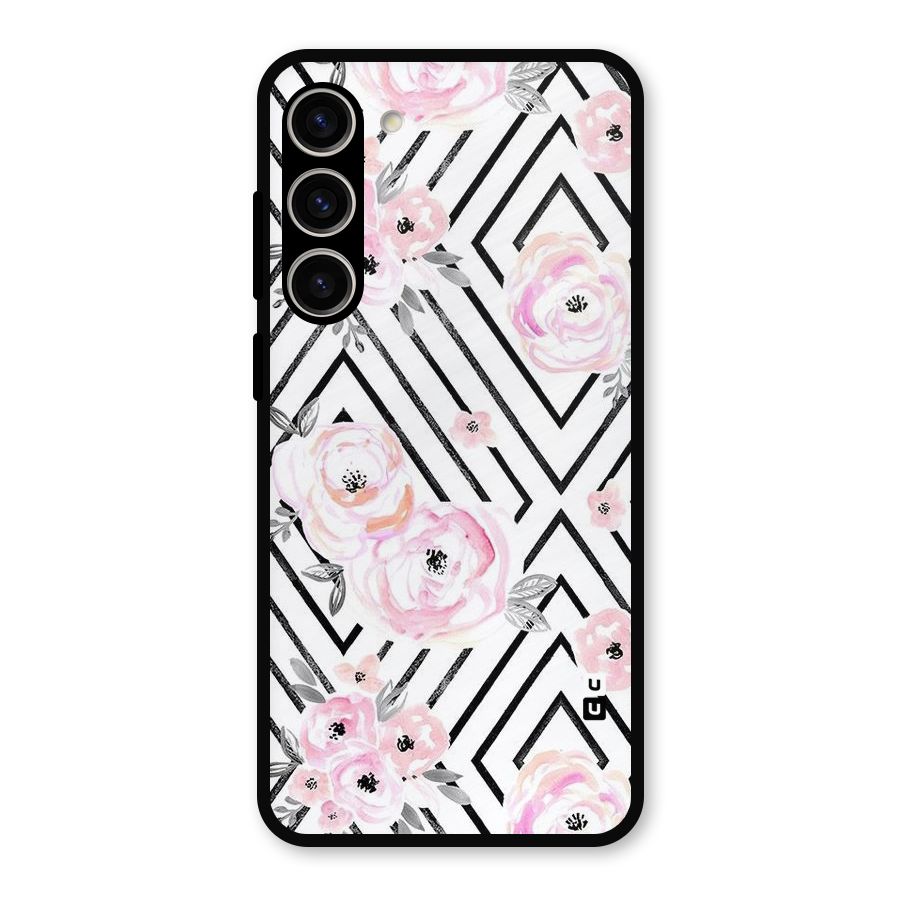 Light Pastel Flowers Design Metal Back Case for Galaxy S23 Plus