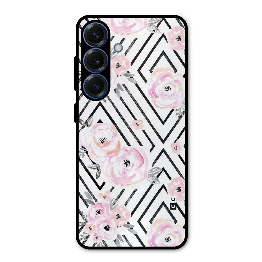 Light Pastel Flowers Design Metal Back Case for Galaxy S25