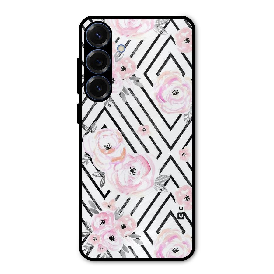 Light Pastel Flowers Design Metal Back Case for Galaxy S25 Plus