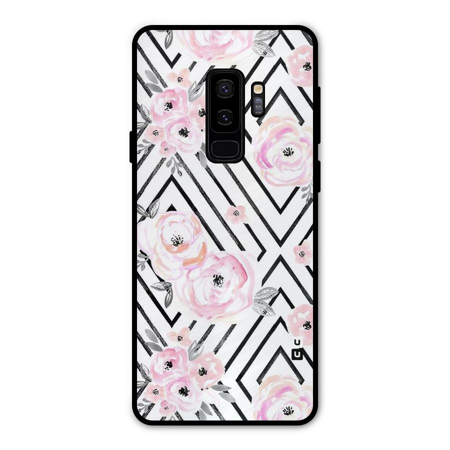 Light Pastel Flowers Design Metal Back Case for Galaxy S9 Plus