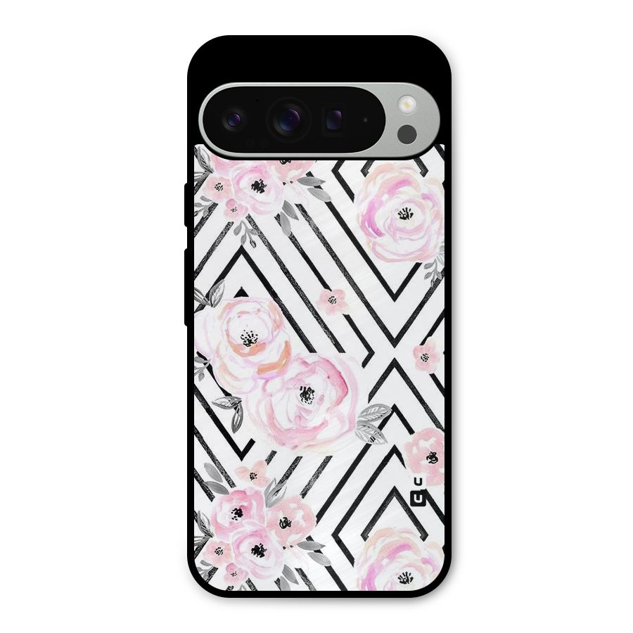 Light Pastel Flowers Design Metal Back Case for Google Pixel 9 Pro XL