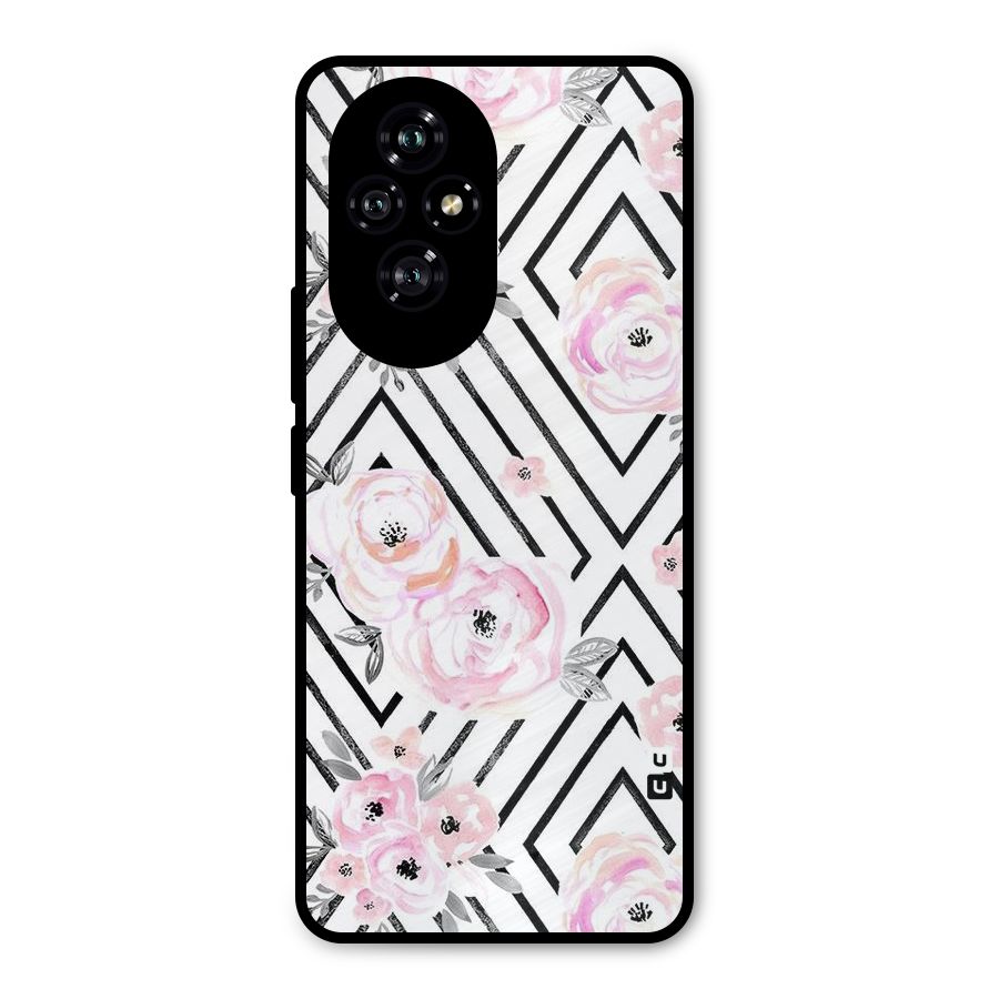 Light Pastel Flowers Design Metal Back Case for Honor 200