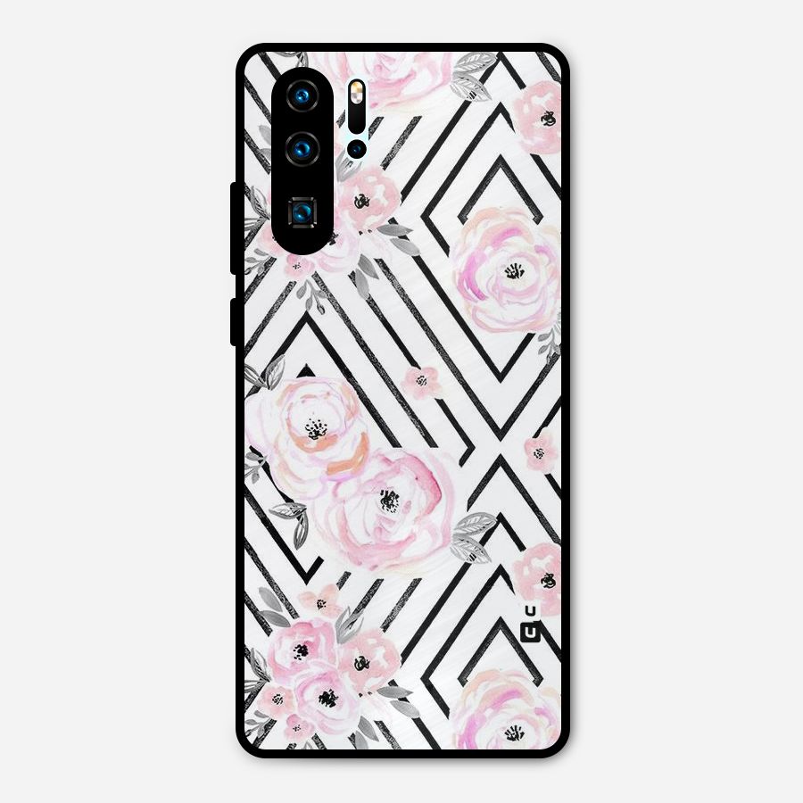 Light Pastel Flowers Design Metal Back Case for Huawei P30 Pro