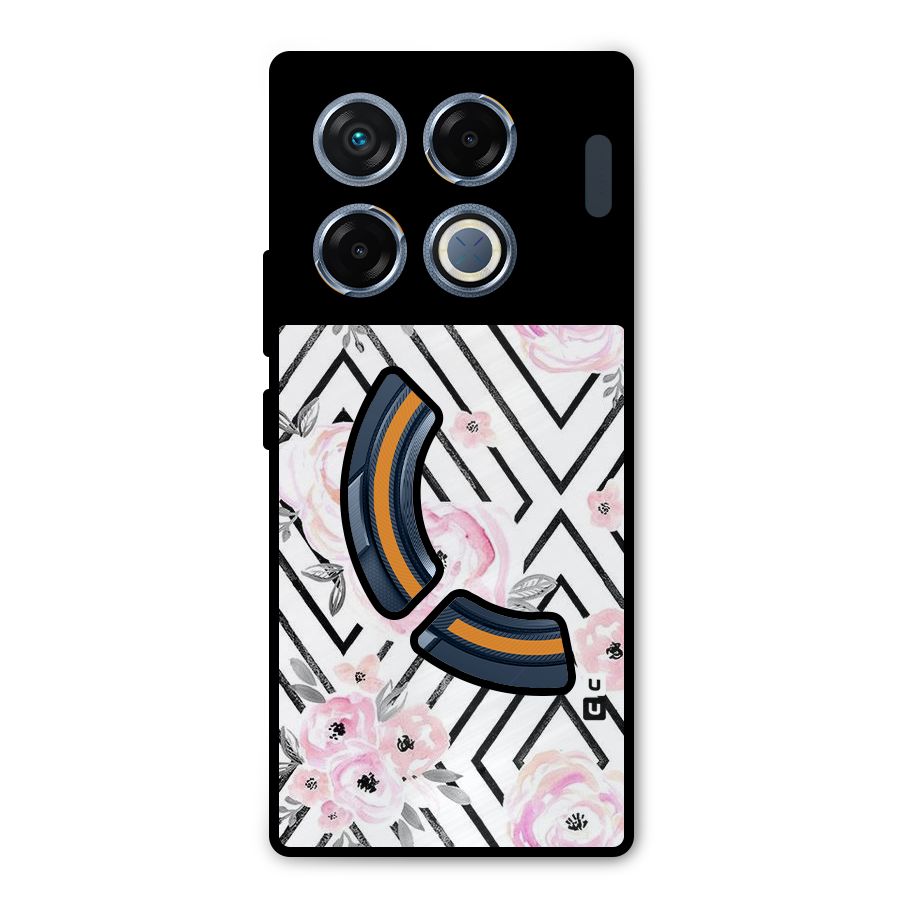 Light Pastel Flowers Design Metal Back Case for Infinix GT 20 Pro