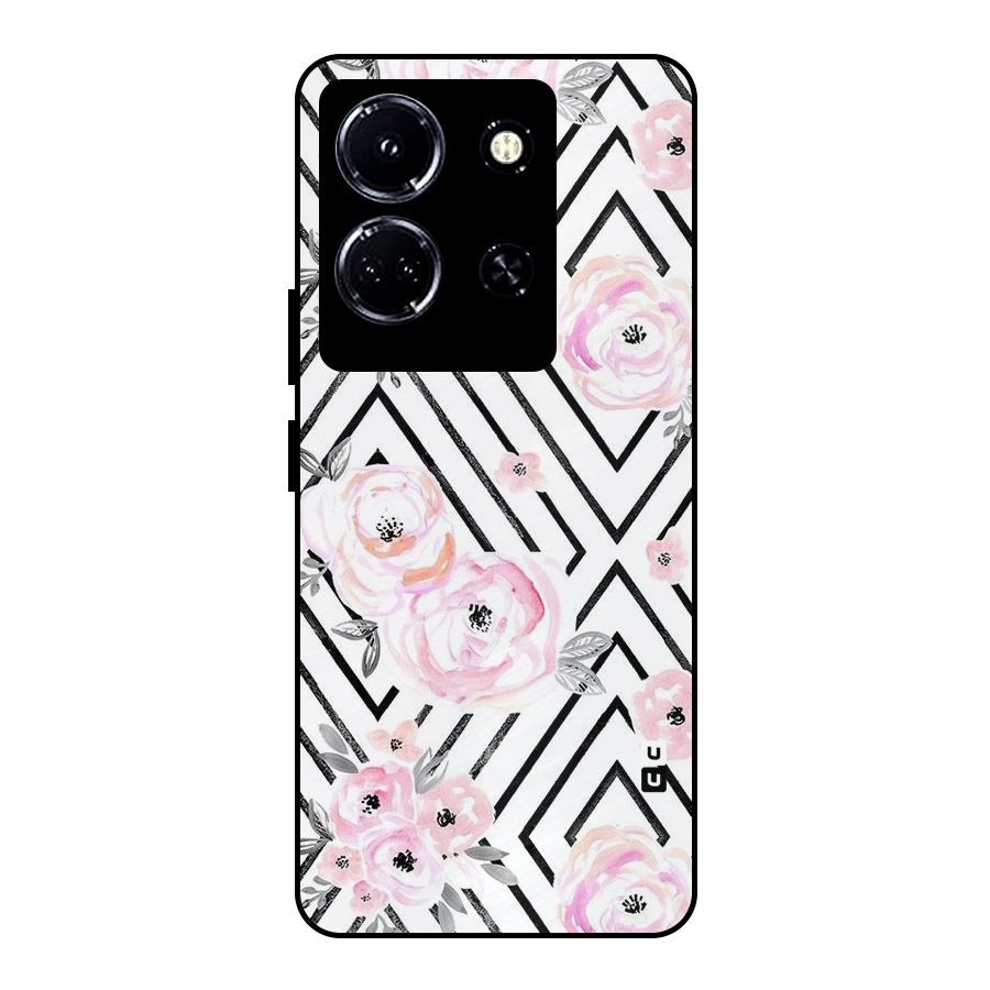 Light Pastel Flowers Design Metal Back Case for Infinix Note 30 5G