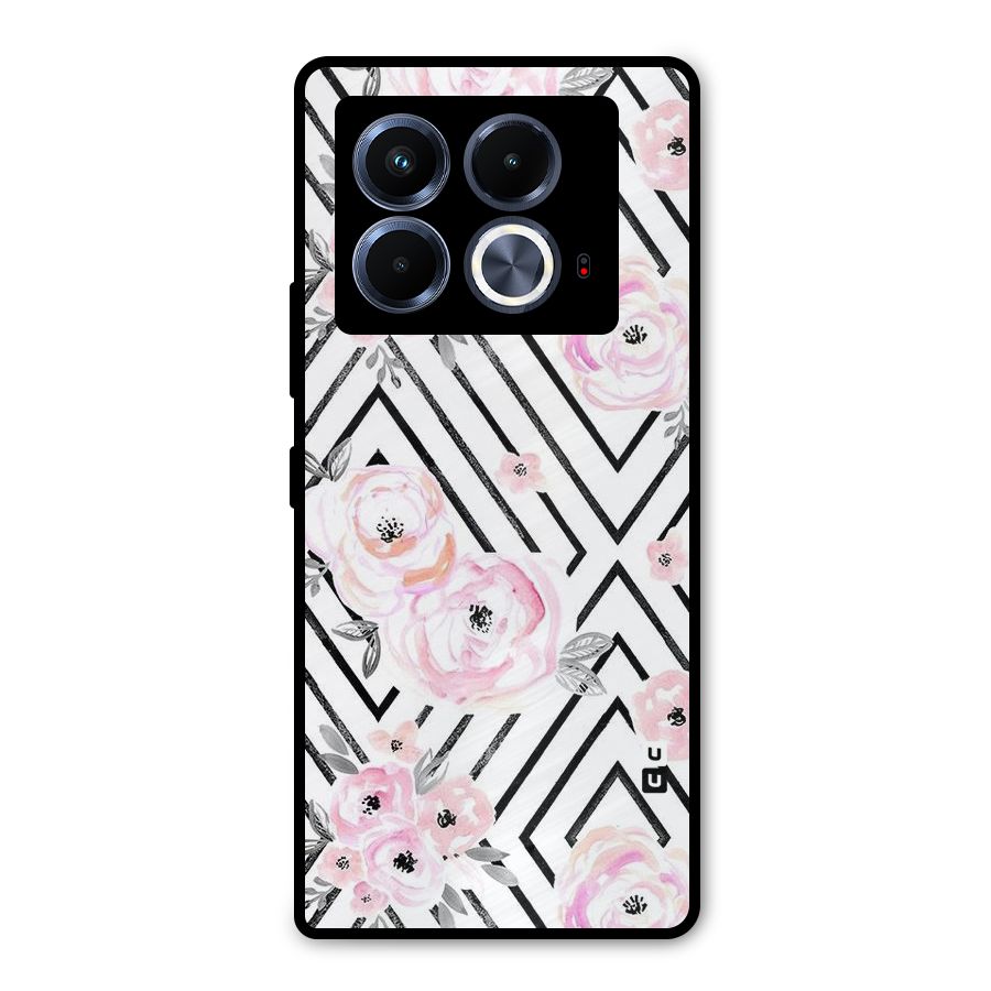 Light Pastel Flowers Design Metal Back Case for Infinix Note 40 5G