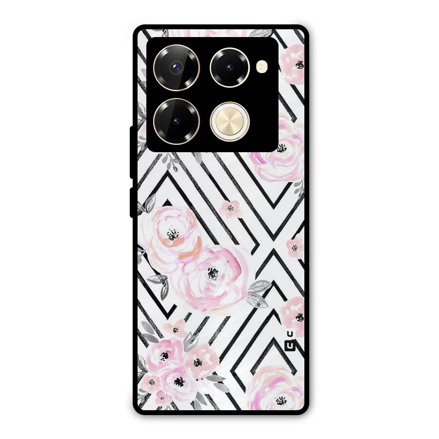 Light Pastel Flowers Design Metal Back Case for Infinix Note 40 Pro Plus