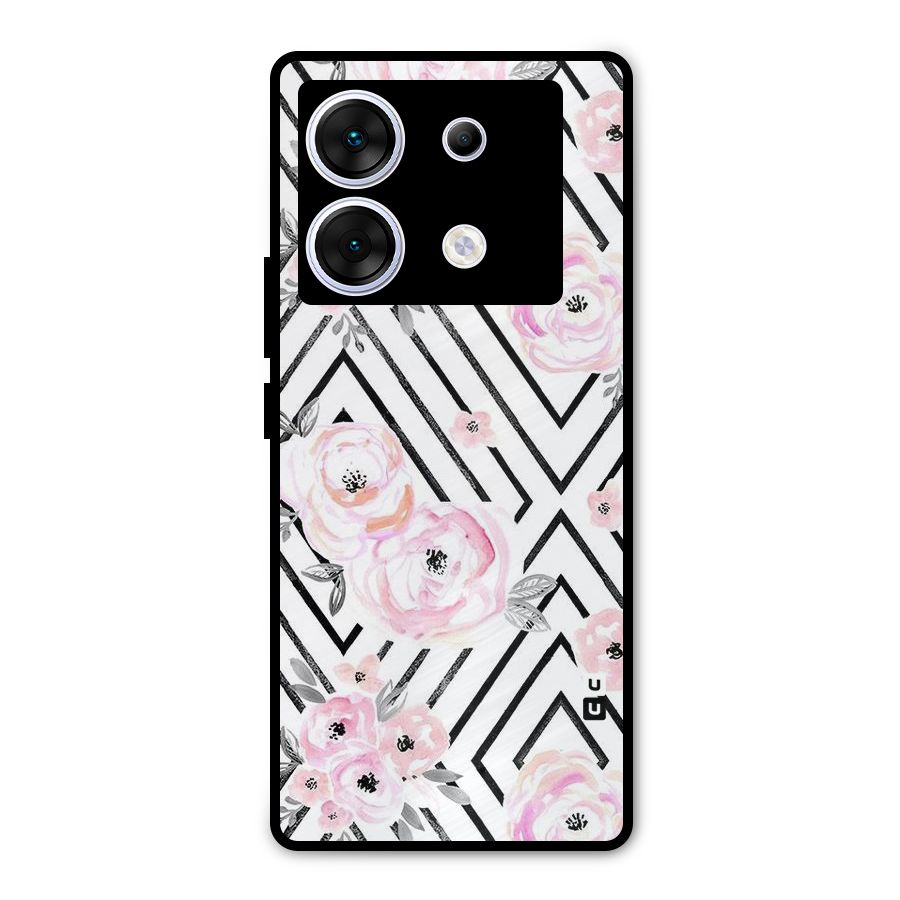 Light Pastel Flowers Design Metal Back Case for Infinix Zero 30 5G