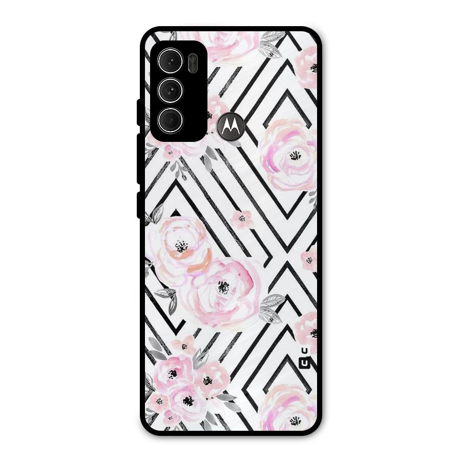 Light Pastel Flowers Design Metal Back Case for Moto G60