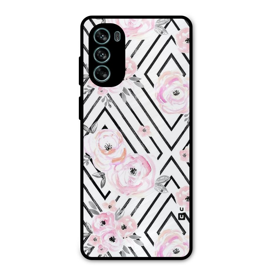 Light Pastel Flowers Design Metal Back Case for Moto G62