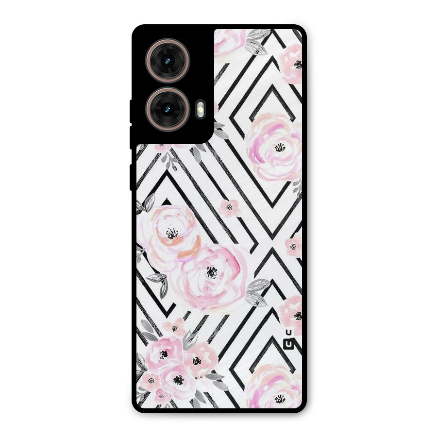 Light Pastel Flowers Design Metal Back Case for Moto G85