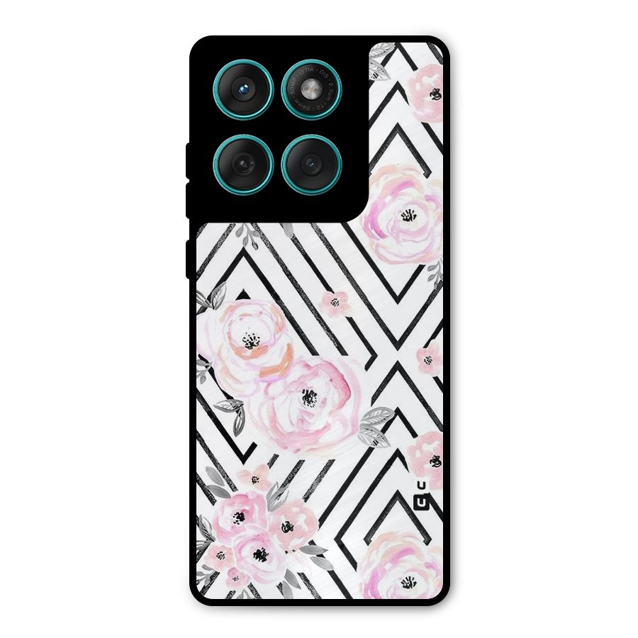 Light Pastel Flowers Design Metal Back Case for Motorola Edge 60 Fusion