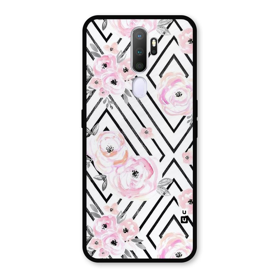 Light Pastel Flowers Design Metal Back Case for Oppo A9 (2020)