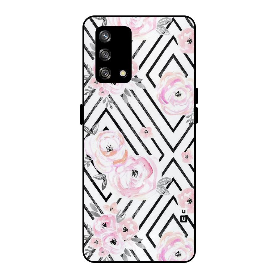 Light Pastel Flowers Design Metal Back Case for Oppo F19
