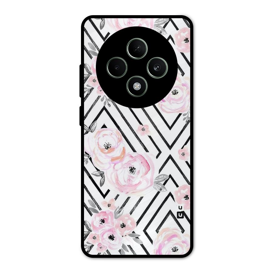 Light Pastel Flowers Design Metal Back Case for Oppo F27