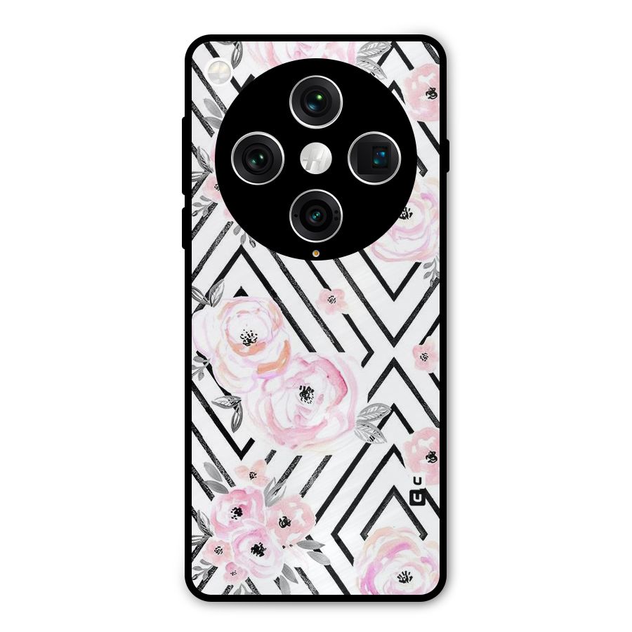Light Pastel Flowers Design Metal Back Case for Oppo Find X8 Pro