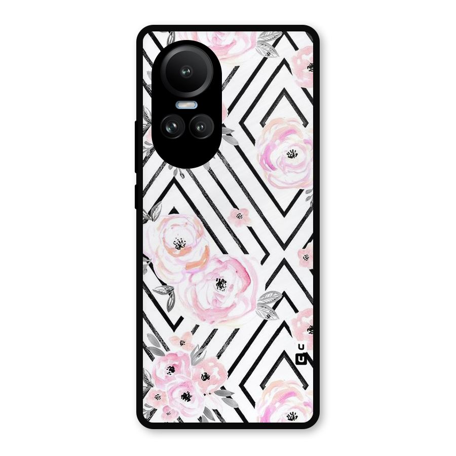Light Pastel Flowers Design Metal Back Case for Oppo Reno10