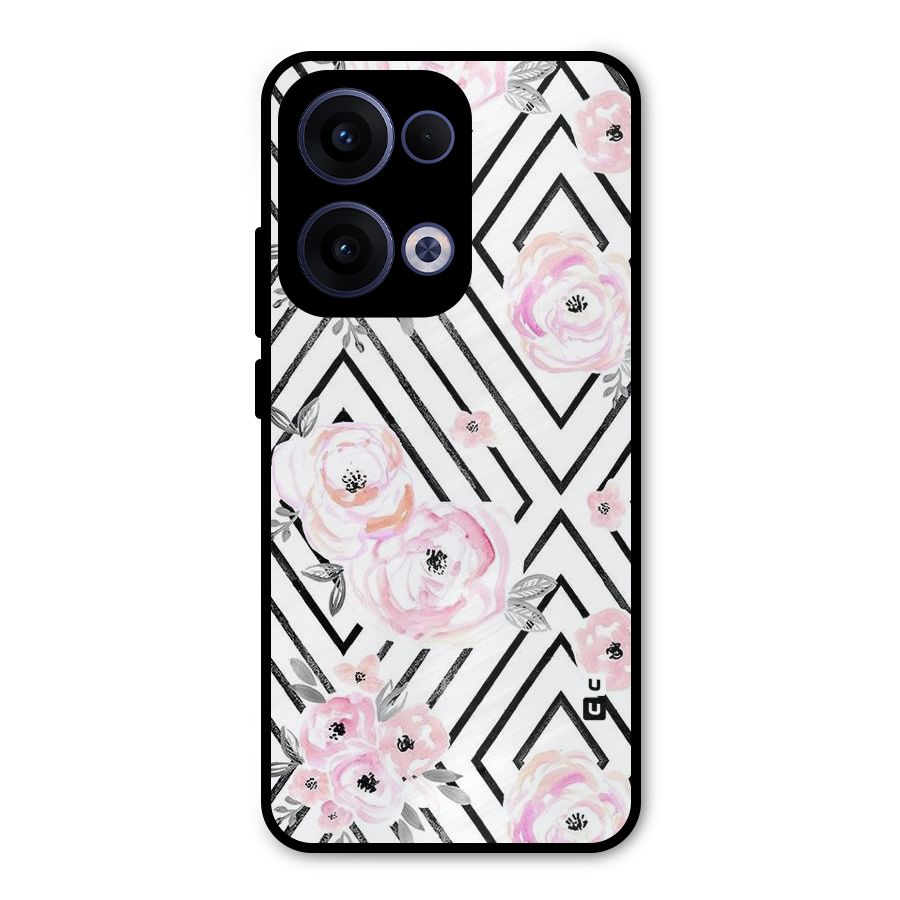 Light Pastel Flowers Design Metal Back Case for Oppo Reno13