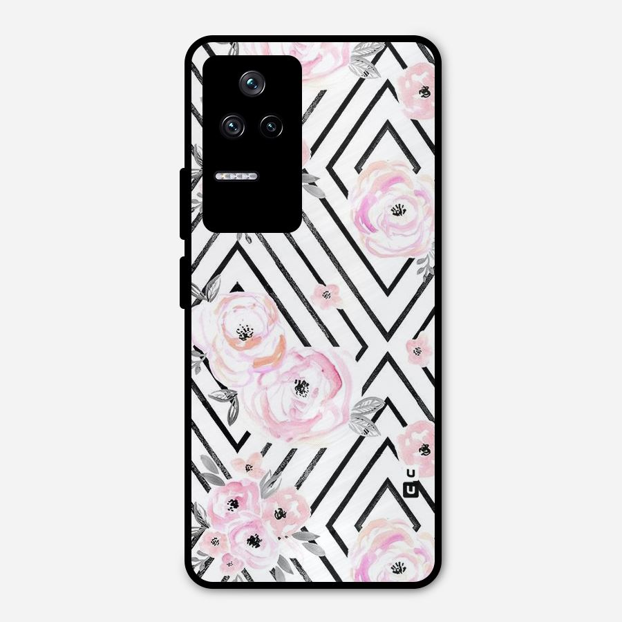 Light Pastel Flowers Design Metal Back Case for Poco F4 5G