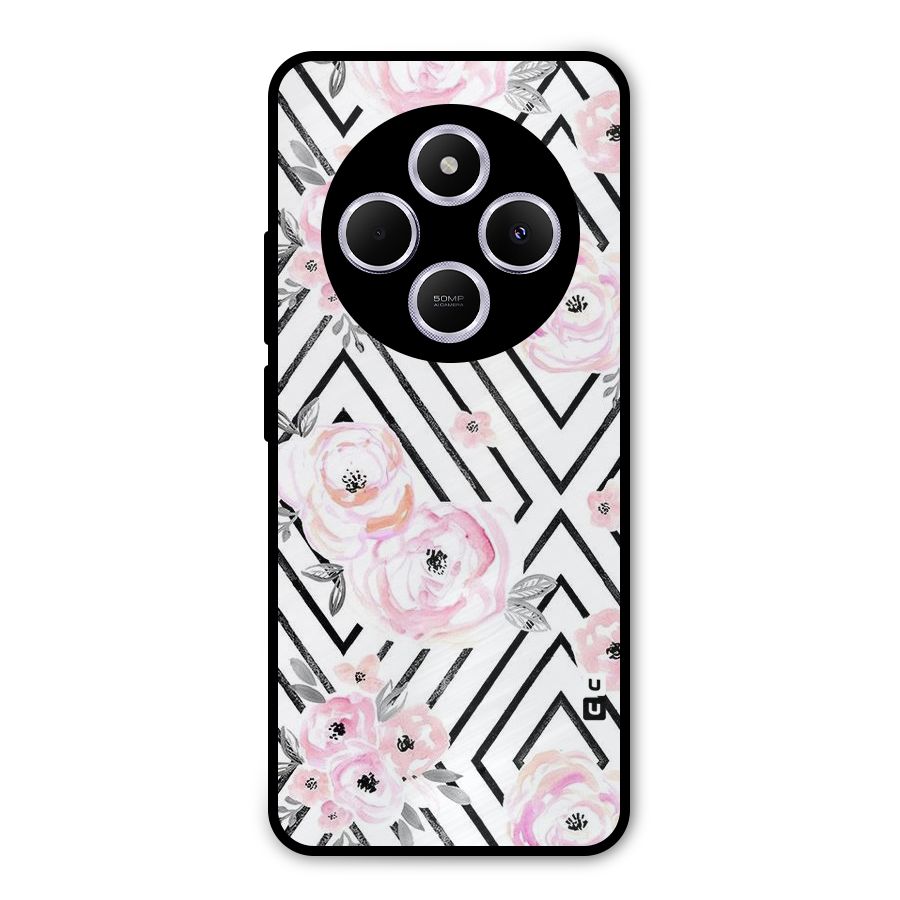 Light Pastel Flowers Design Metal Back Case for Poco M7