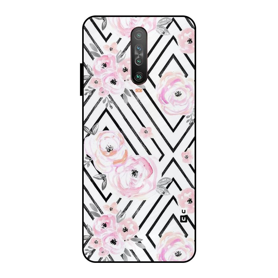 Light Pastel Flowers Design Metal Back Case for Poco X2
