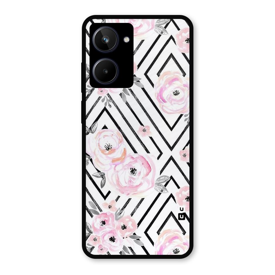 Light Pastel Flowers Design Metal Back Case for Realme 10
