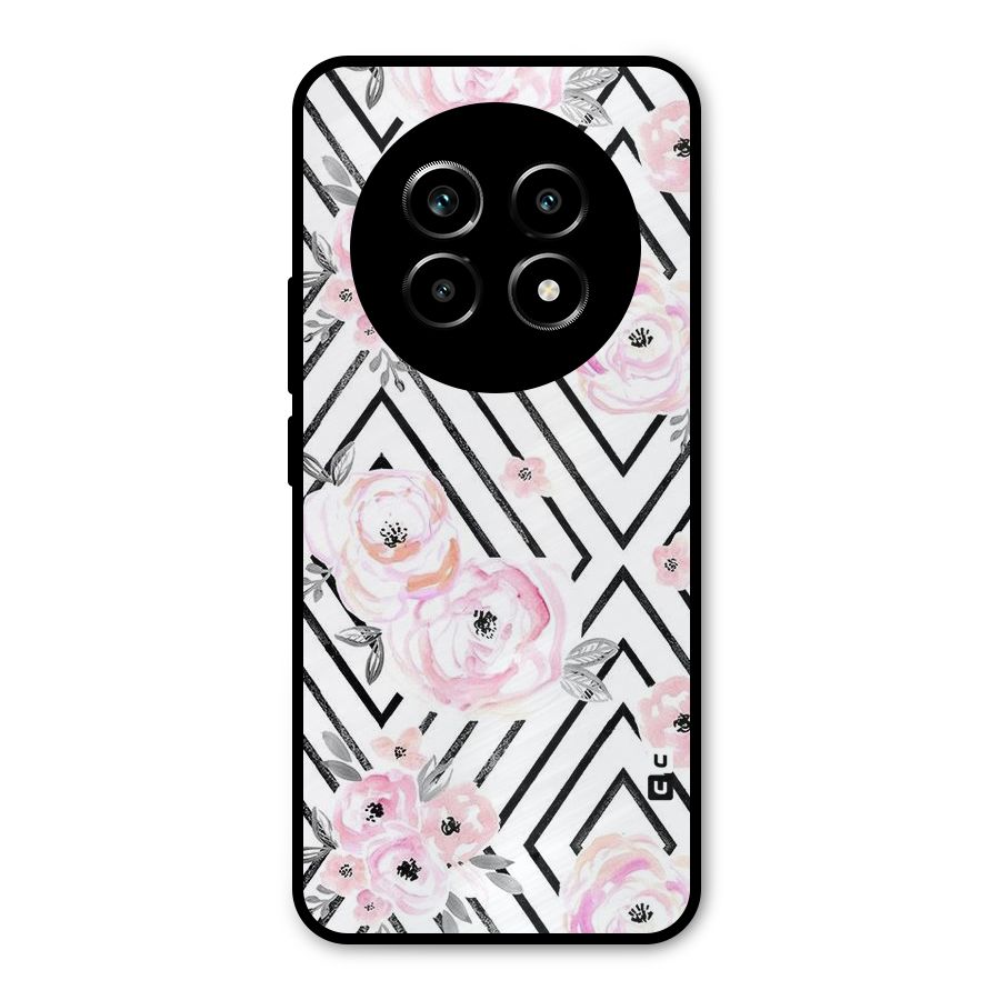 Light Pastel Flowers Design Metal Back Case for Realme 13 Pro