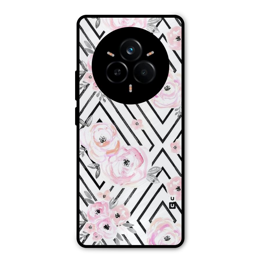 Light Pastel Flowers Design Metal Back Case for Realme 14 Pro