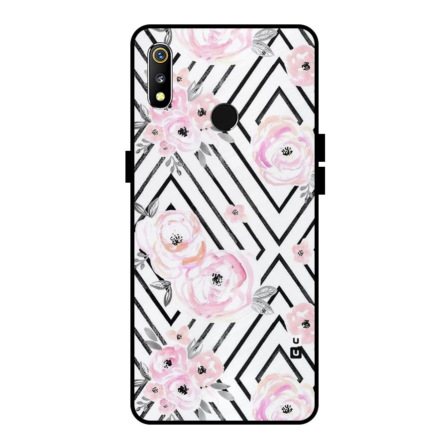 Light Pastel Flowers Design Metal Back Case for Realme 3i