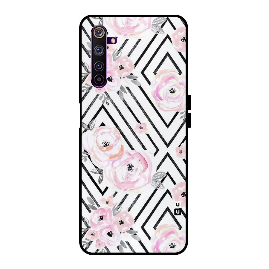 Light Pastel Flowers Design Metal Back Case for Realme 6 Pro