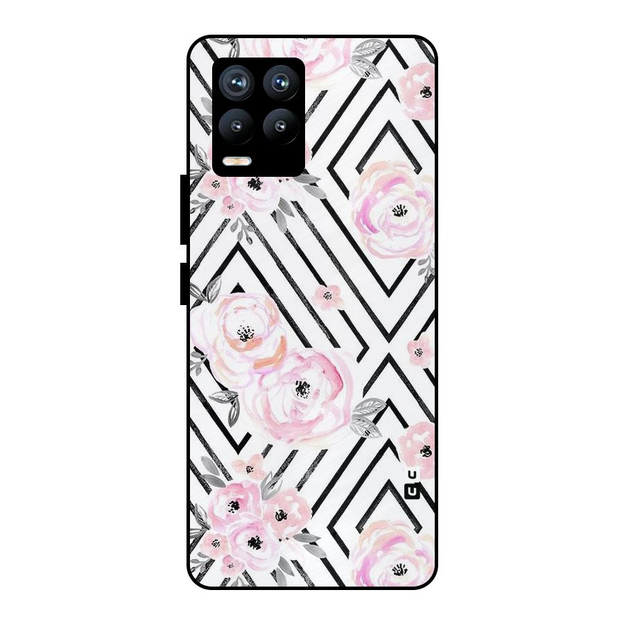 Light Pastel Flowers Design Metal Back Case for Realme 8 Pro