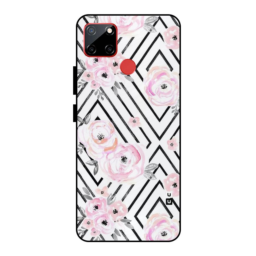 Light Pastel Flowers Design Metal Back Case for Realme C12