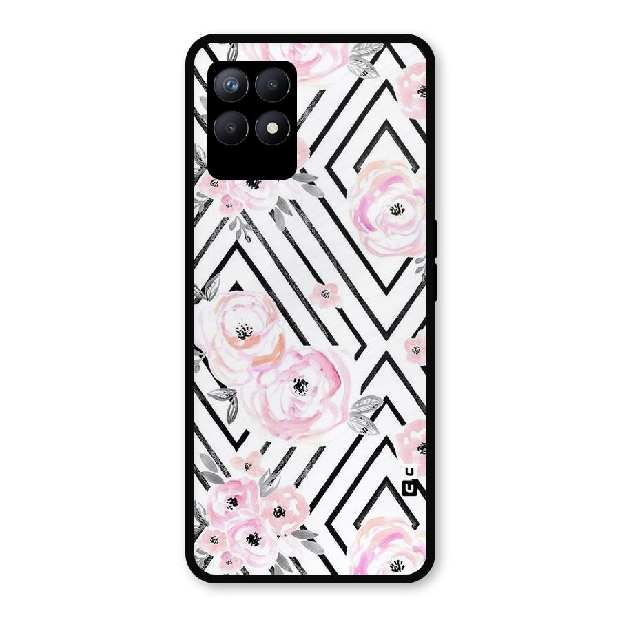 Light Pastel Flowers Design Metal Back Case for Realme Narzo 50