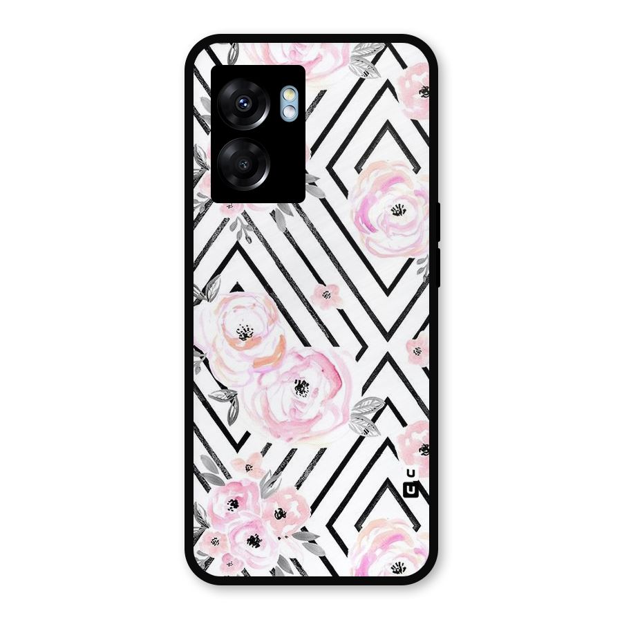 Light Pastel Flowers Design Metal Back Case for Realme Narzo 50 5G