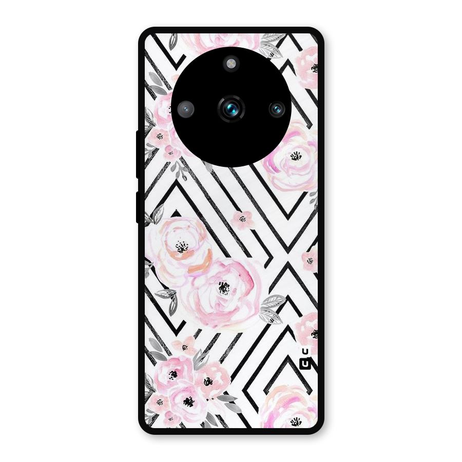 Light Pastel Flowers Design Metal Back Case for Realme Narzo 60 Pro