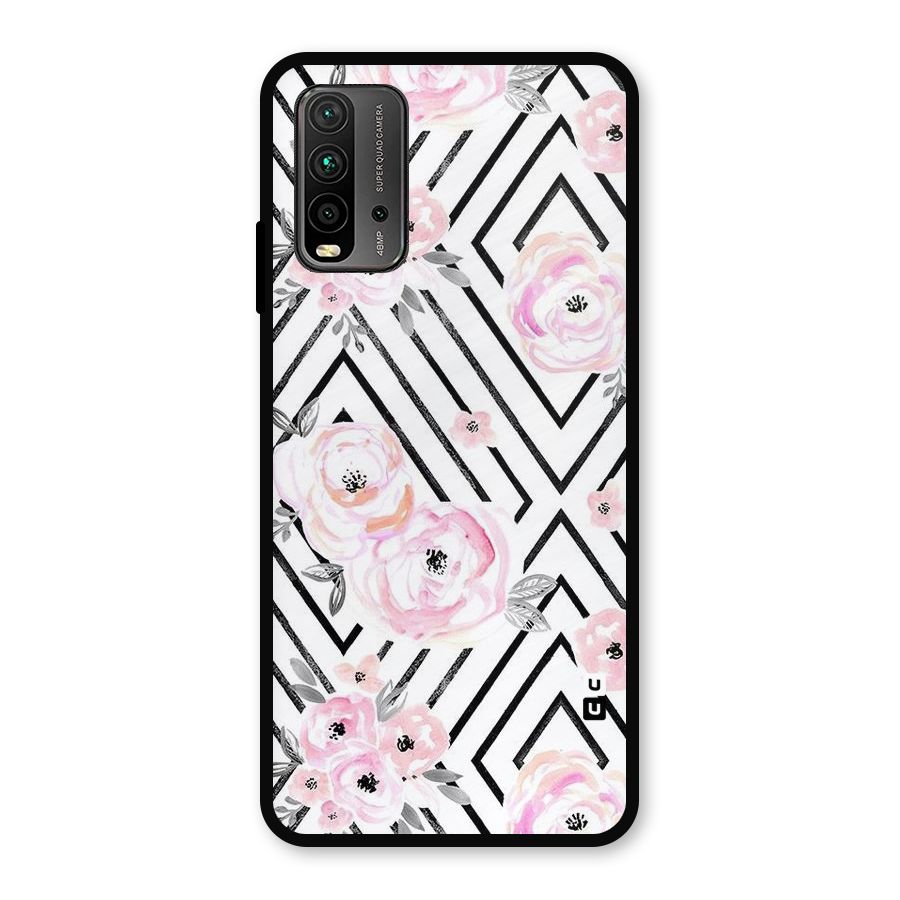 Light Pastel Flowers Design Metal Back Case for Redmi 9 Power