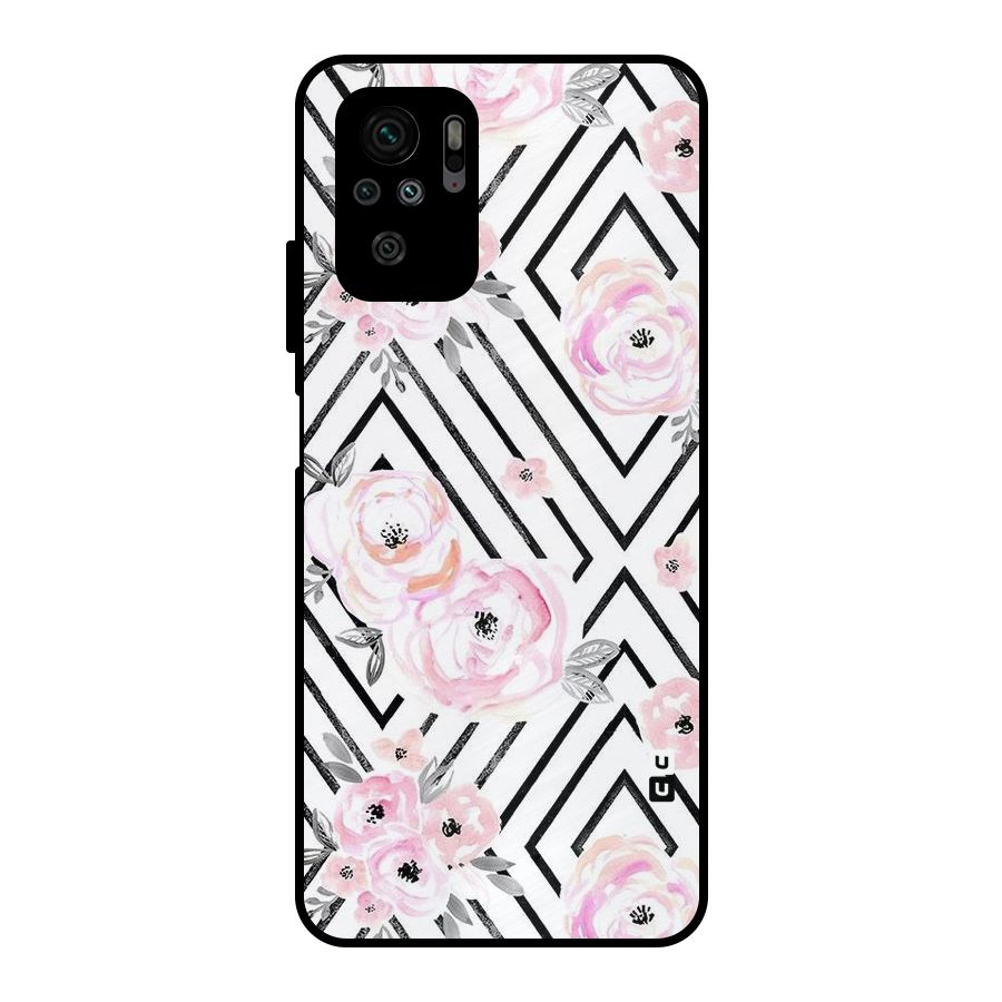 Light Pastel Flowers Design Metal Back Case for Redmi Note 10S