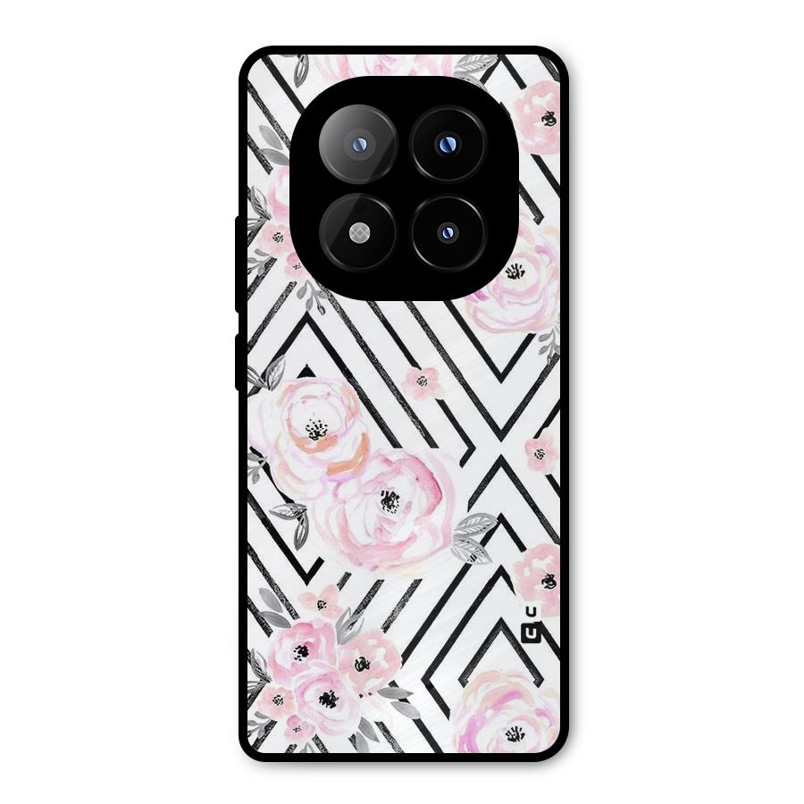 Light Pastel Flowers Design Metal Back Case for Redmi Note 14 Pro Plus 5G