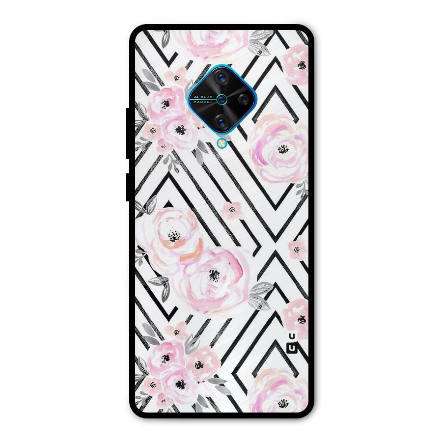 Light Pastel Flowers Design Metal Back Case for Vivo S1 Pro