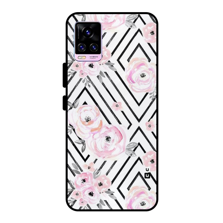 Light Pastel Flowers Design Metal Back Case for Vivo V20 Pro