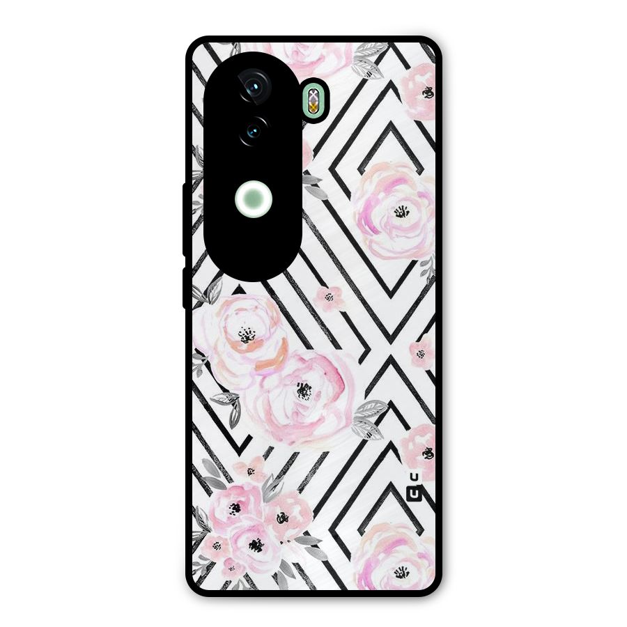 Light Pastel Flowers Design Metal Back Case for Vivo V40e