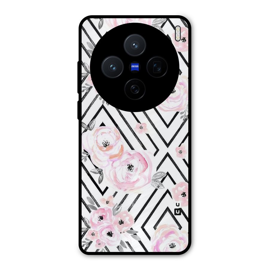 Light Pastel Flowers Design Metal Back Case for Vivo X200