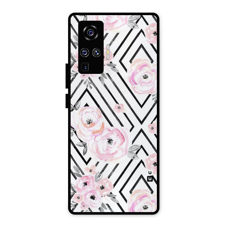 Light Pastel Flowers Design Metal Back Case for Vivo X50 Pro