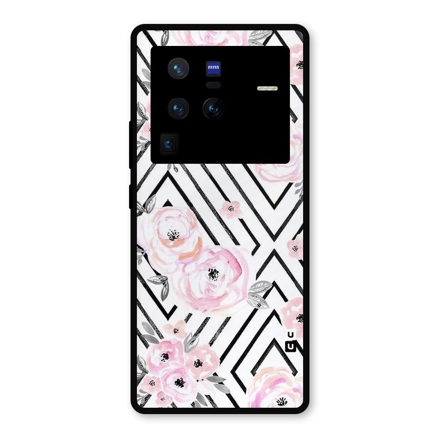 Light Pastel Flowers Design Metal Back Case for Vivo X80 Pro