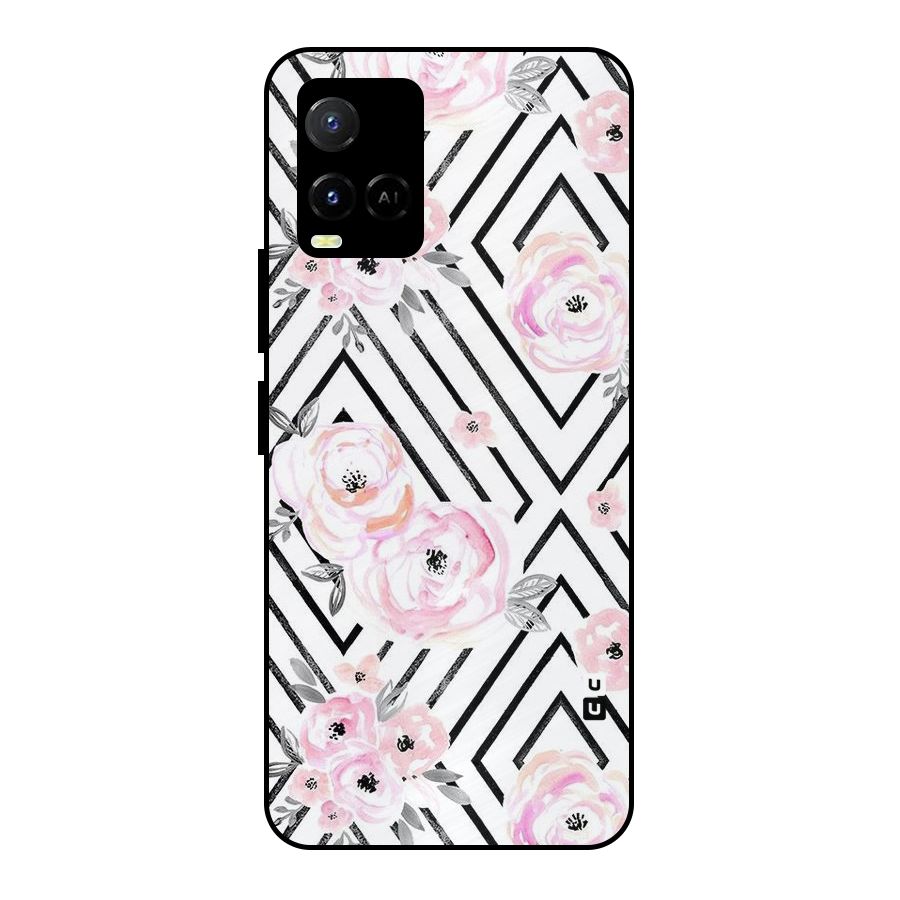 Light Pastel Flowers Design Metal Back Case for Vivo Y21T